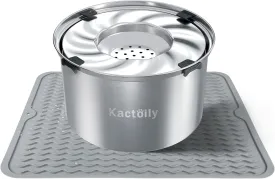 1.5 Gal Dog Water Bowl No Spill, 5.6L Stainless Steel Bowls and Non-Slip Dog Bowl Mats for Food and Water, Silicone Pet Feeding Mats for Floors Waterproof