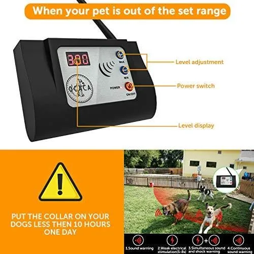 [2019 UPDATED] Wireless Invisible Dog Fence System, Safe Outdoor Electric Beep/Vibration/Shock Collar with Remote, Waterproof and Rechargeable Transmitter and Collar for 2 Dogs - Small Medium or Large