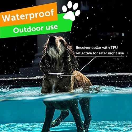 [2019 UPDATED] Wireless Invisible Dog Fence System, Safe Outdoor Electric Beep/Vibration/Shock Collar with Remote, Waterproof and Rechargeable Transmitter and Collar for 2 Dogs - Small Medium or Large