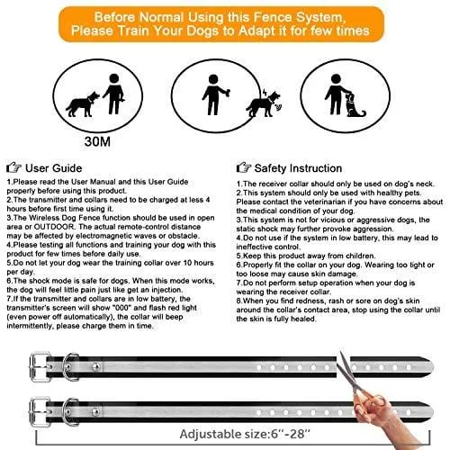 [2019 UPDATED] Wireless Invisible Dog Fence System, Safe Outdoor Electric Beep/Vibration/Shock Collar with Remote, Waterproof and Rechargeable Transmitter and Collar for 2 Dogs - Small Medium or Large