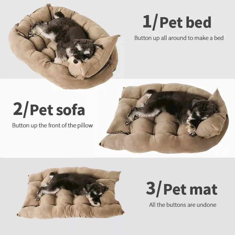 3-in-1 Multifunction Dog Bed Mat Sofa