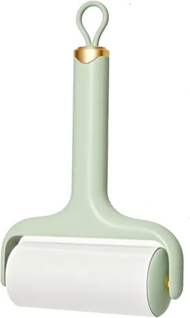 8.66 x 5 inch - Washable Roller Lint Reusable Remover - Strong Adhesion, Dust - Proof Cover, Hanging Hole - Silicone Material for Clothes, Sofa, Carpet - Removes Pet Hair & Dust,Green