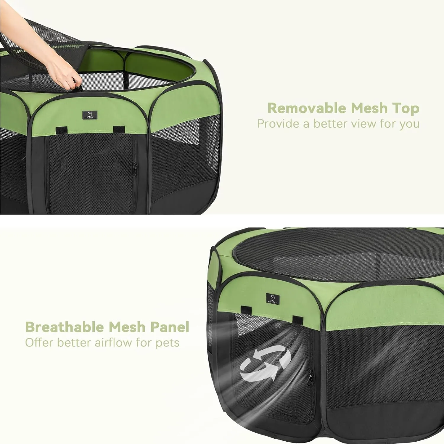 A4Pet Dog Playpen, Portable Pet Playpen, Foldable Dog Playpen Indoor/Outdoor - Ideal for Puppies, Kittens, and Small Animals - Removable Zipper & Collapsible Travel Bowl