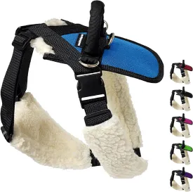 ActiveDogs Service Dog Harness - Balance & Stability Assistance w/Raised Handle-Padded Sheepskin Chest & Fully Adjustable Straps Harness - M Size, 26"-34", Royal Blue