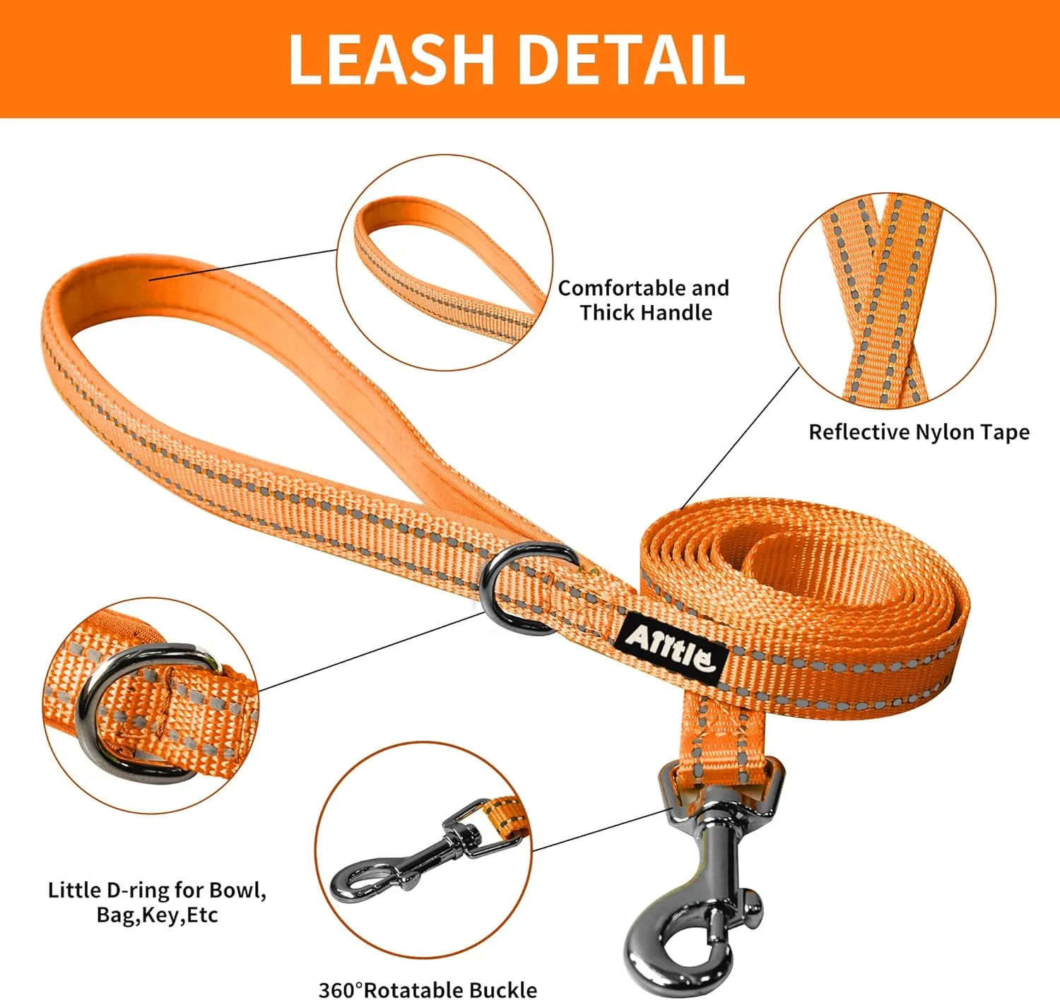 AIITLE Escape Proof Dog Harness - Step in Adjustable Dog Harness No Choke Over with Breathable Mesh and Quick-Release Buckle for Spring- Outdoor Walking, Camping, Training for Medium Dogs Orange XL