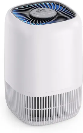 Air Purifiers for Home with H13 True HEPA Filter Up to 1076 Ft for Pet Hair, Odors, Pollen, Smoke, Compact Air Cleaner with 3 Speeds, Timer, Aroma Quiet 360Intake Filter, White