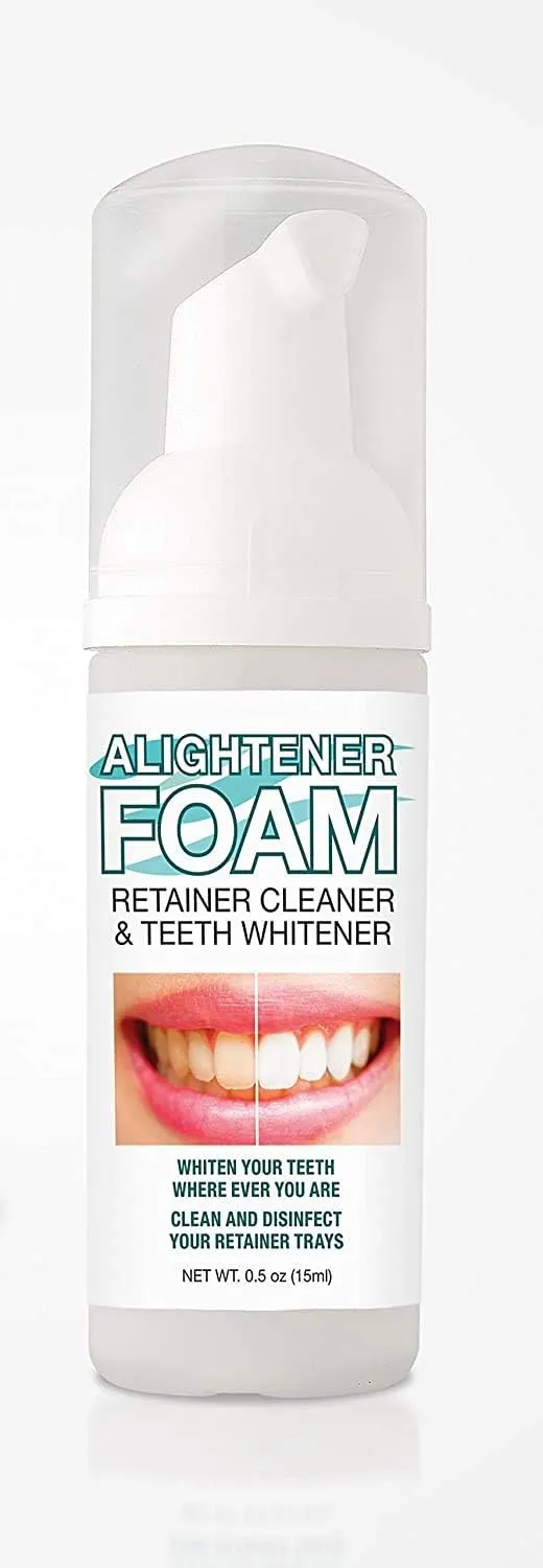Alightener Foam - Whiten Your Teeth While Wearing a Mouth Tray or a Clear Dental aligners - Mouth Trays Included