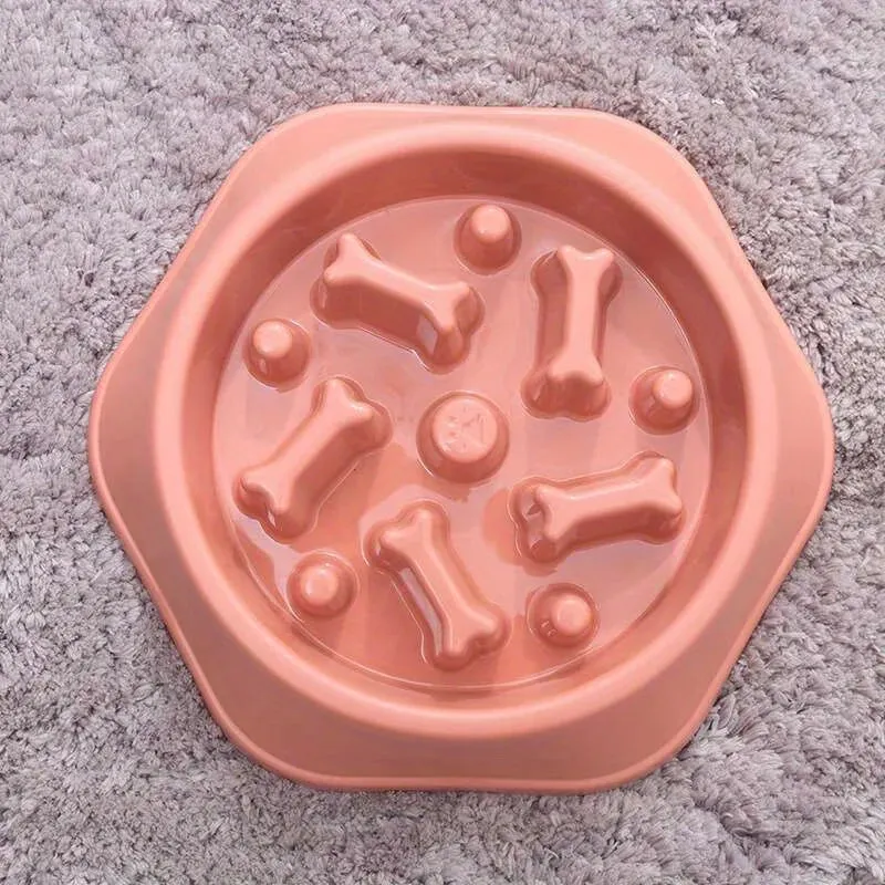 Anti-Choking Dog Feeder - Slow Feed Dish Bowl