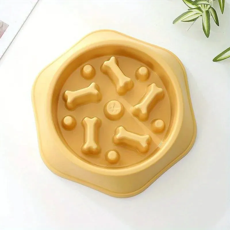 Anti-Choking Dog Feeder - Slow Feed Dish Bowl
