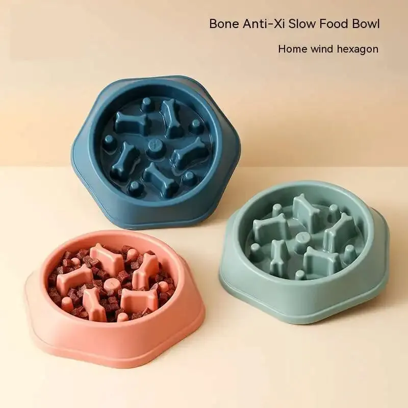 Anti-Choking Dog Feeder - Slow Feed Dish Bowl