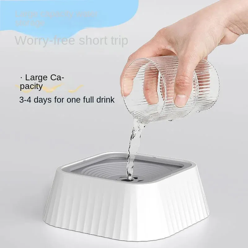 Anti-Spill Pet Water Fountain with Slow Drinking Feature and Removable Filter