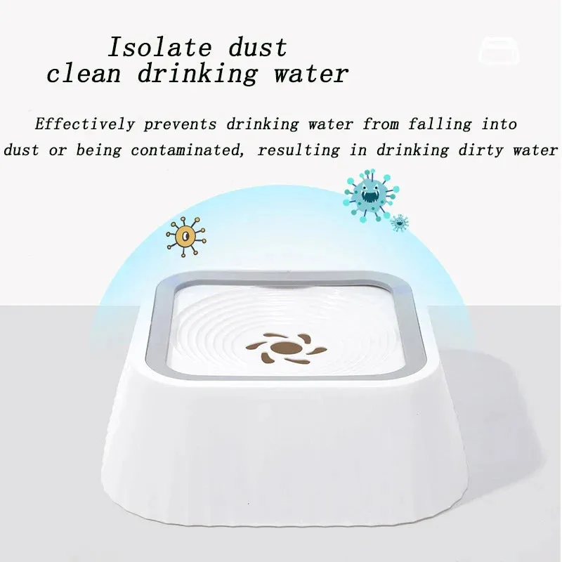 Anti-Spill Pet Water Fountain with Slow Drinking Feature and Removable Filter
