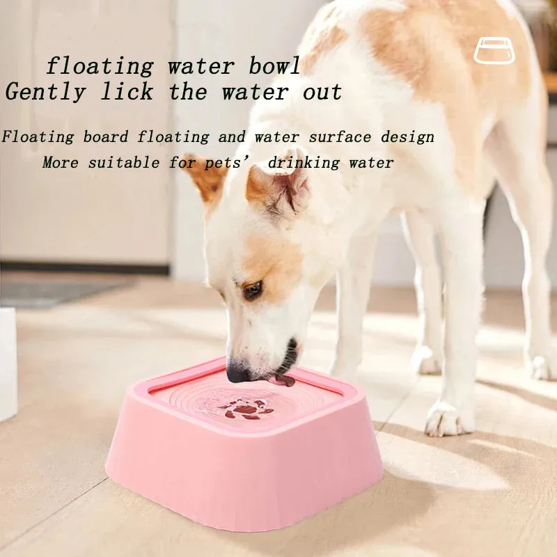 Anti-Spill Pet Water Fountain with Slow Drinking Feature and Removable Filter
