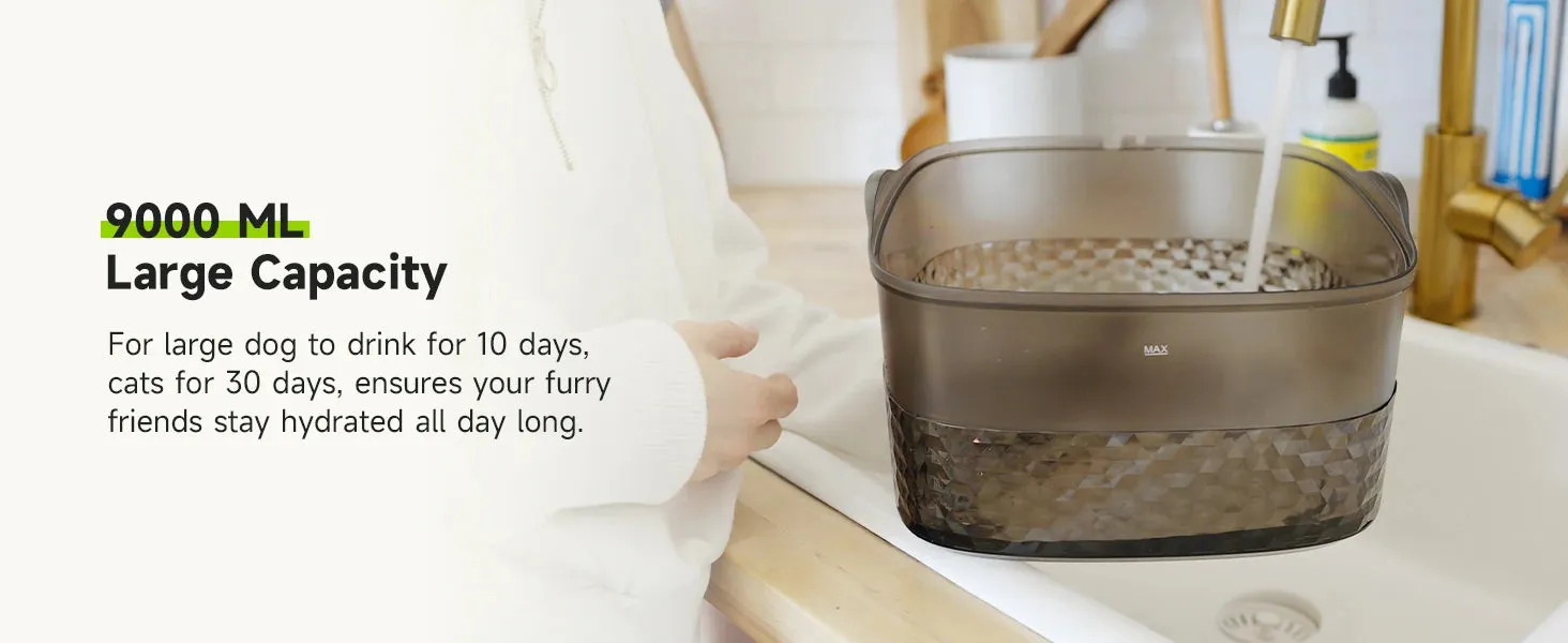 APETDOLA Large Capacity Pet Water Fountain - Ultra-Quiet Pump, Ideal for Multi-Pet Households