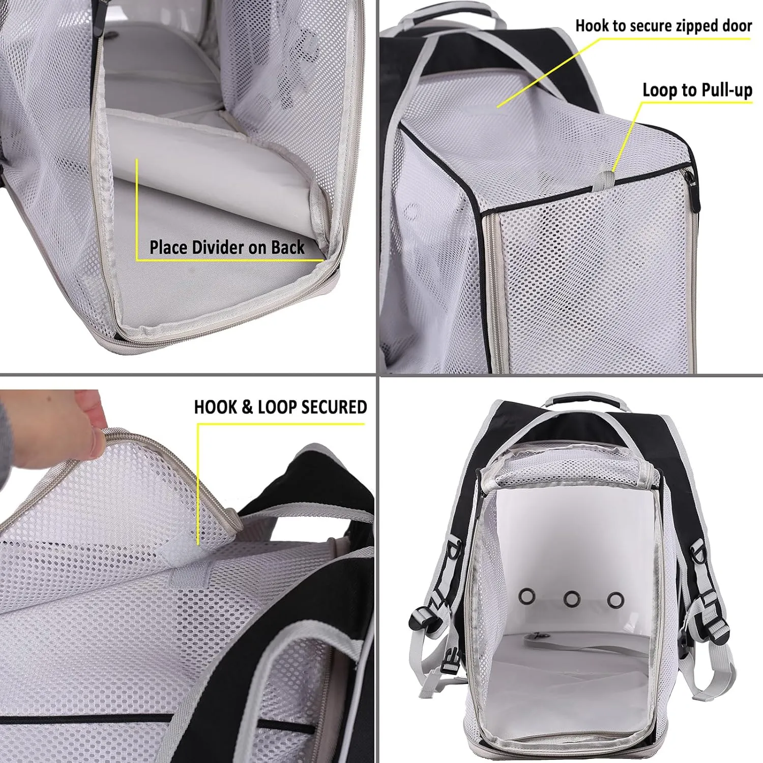 Back Extension Pet Backpack Carrier for Cat and Small Puppy up to 13 Pounds, Clear Space Capsule Astronaut Transparent Bubble Window Backpack to Carry and Transport Cat to Vet and Traveling