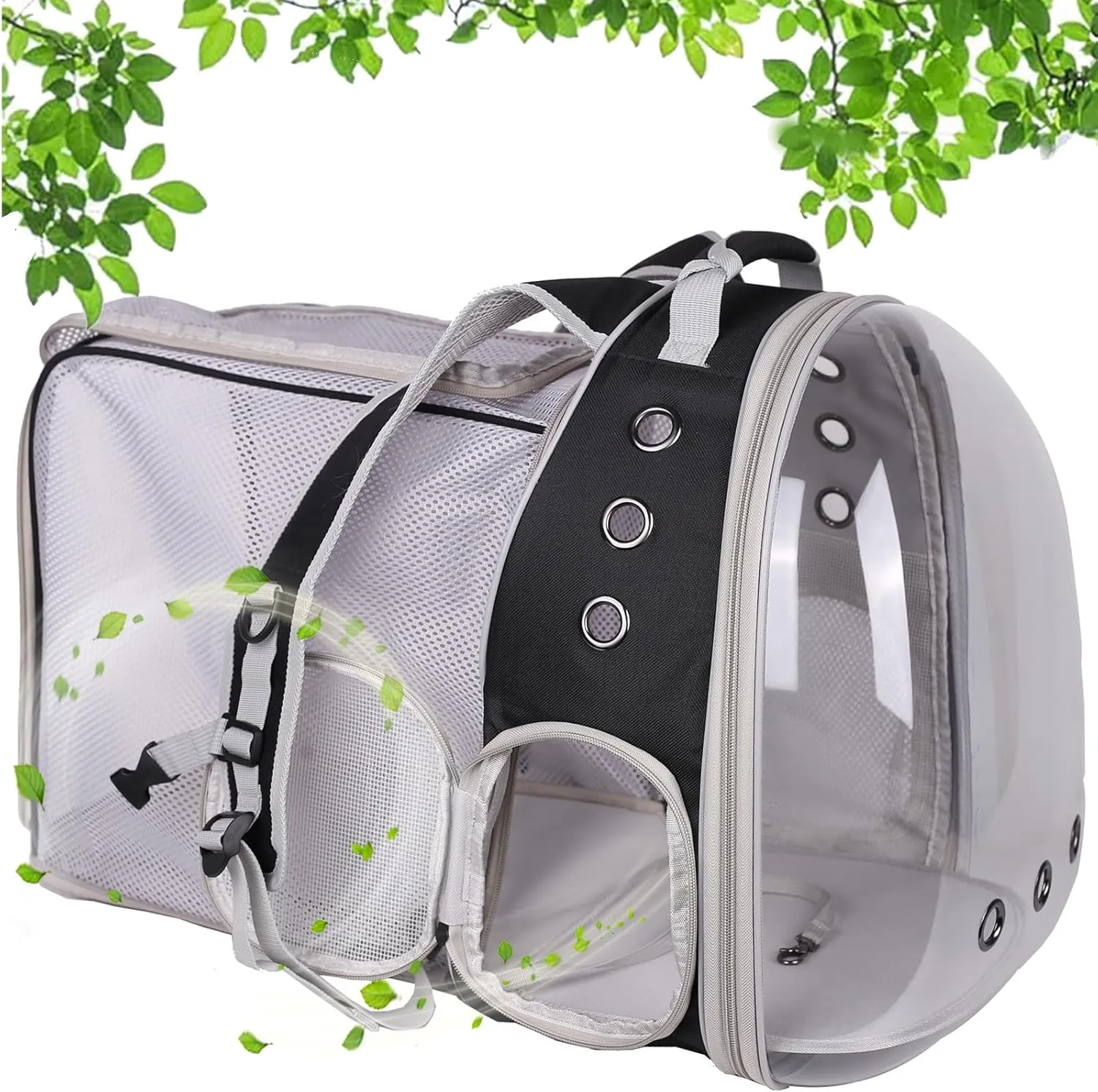 Back Extension Pet Backpack Carrier for Cat and Small Puppy up to 13 Pounds, Clear Space Capsule Astronaut Transparent Bubble Window Backpack to Carry and Transport Cat to Vet and Traveling