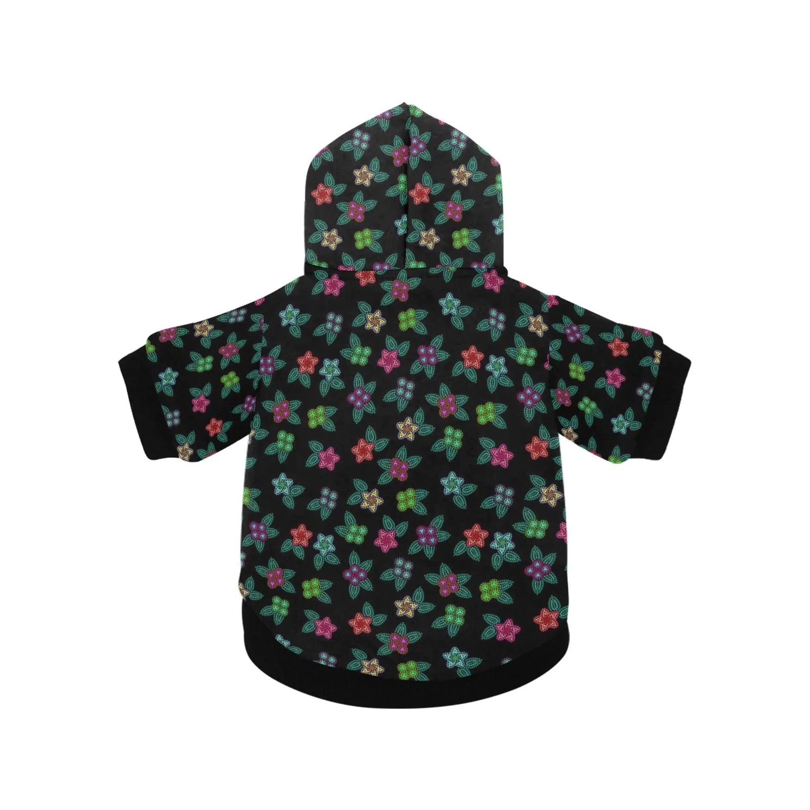 Berry Flowers Black Pet Dog Hoodie