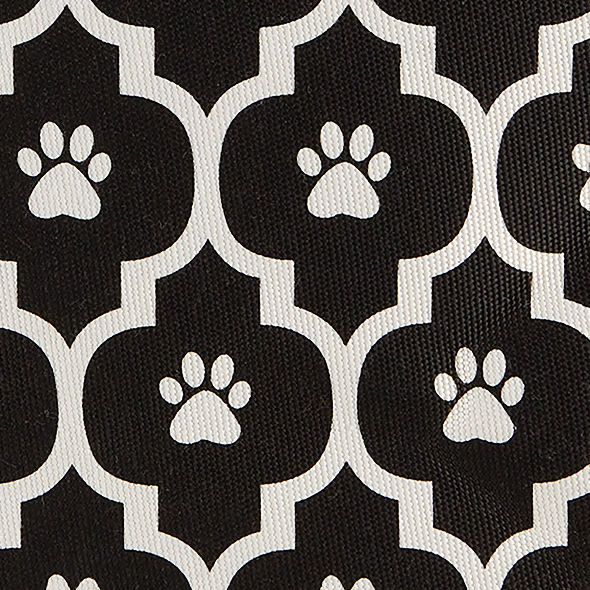 Bone Dry Pet Storage Bin, Lattice Paw Print, Black, Large Round - 18x15"