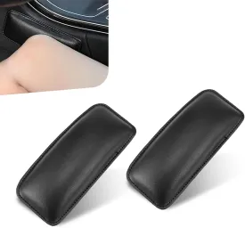 Car Knee Cushion Pads, Soft Leather Car Center Console Knee Leg Elbow Cushion Pad, Anti-scratch Leather Self-adhesive Door Center Console Leg Cushion, Universal for Cars Trucks (Black)