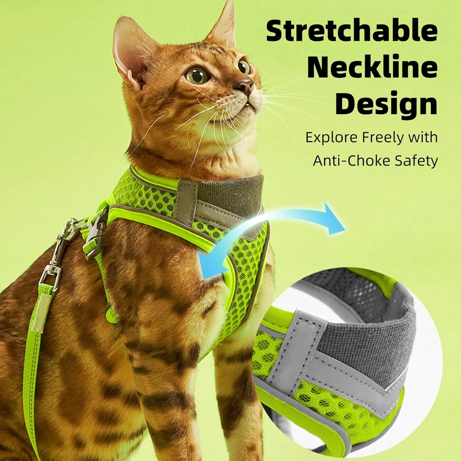 Cat Harness and Leash Set for Comfortable Outdoor Walking, Escape Proof, Adjustable Soft Kitten Vest Harness with Reflective Strip for Cats, Small Dogs (Black, S)