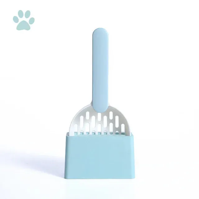 Cat Litter Scoop Plastic Cat Litter Shovel With Base Self Cleaning Cat Litter Box Shovel Kitten Toilet Clean Tools Cat Supplies
