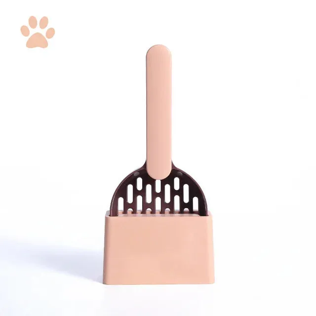 Cat Litter Scoop Plastic Cat Litter Shovel With Base Self Cleaning Cat Litter Box Shovel Kitten Toilet Clean Tools Cat Supplies