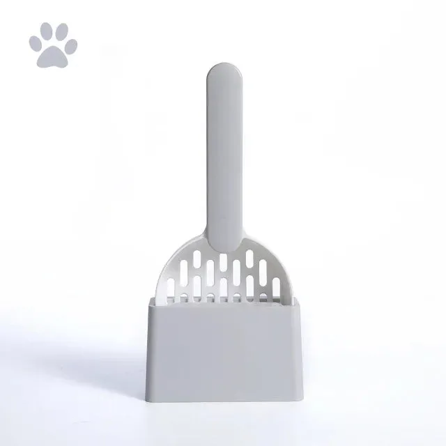 Cat Litter Scoop Plastic Cat Litter Shovel With Base Self Cleaning Cat Litter Box Shovel Kitten Toilet Clean Tools Cat Supplies