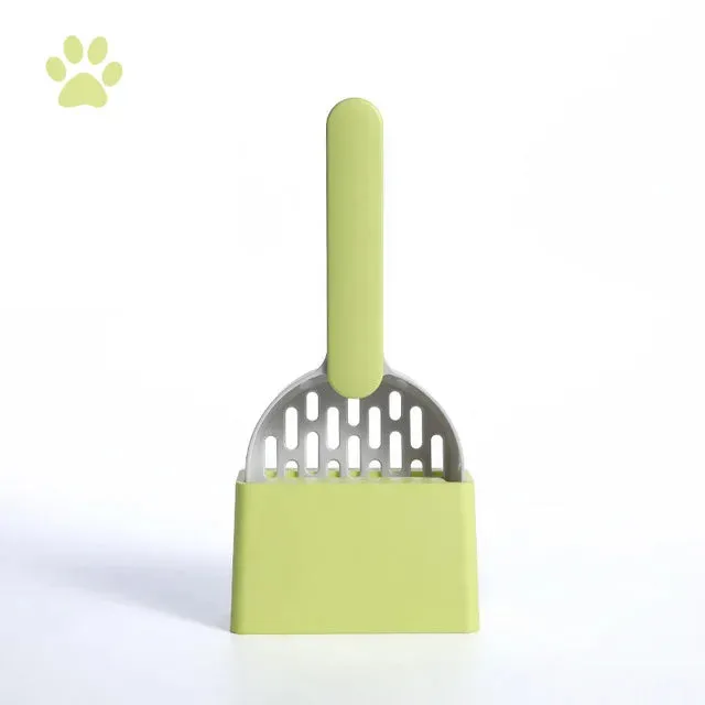 Cat Litter Scoop Plastic Cat Litter Shovel With Base Self Cleaning Cat Litter Box Shovel Kitten Toilet Clean Tools Cat Supplies