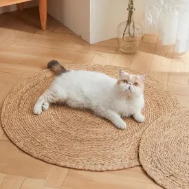 Cat Scratcher, Scratch Pad Circular Diameter 15.75Inch Horizontal Floor Cat Scratching Pads Rug for Indoor Cats Grinding Claws NailsCat Furniture Protector for Couch, Carpets, Sofas