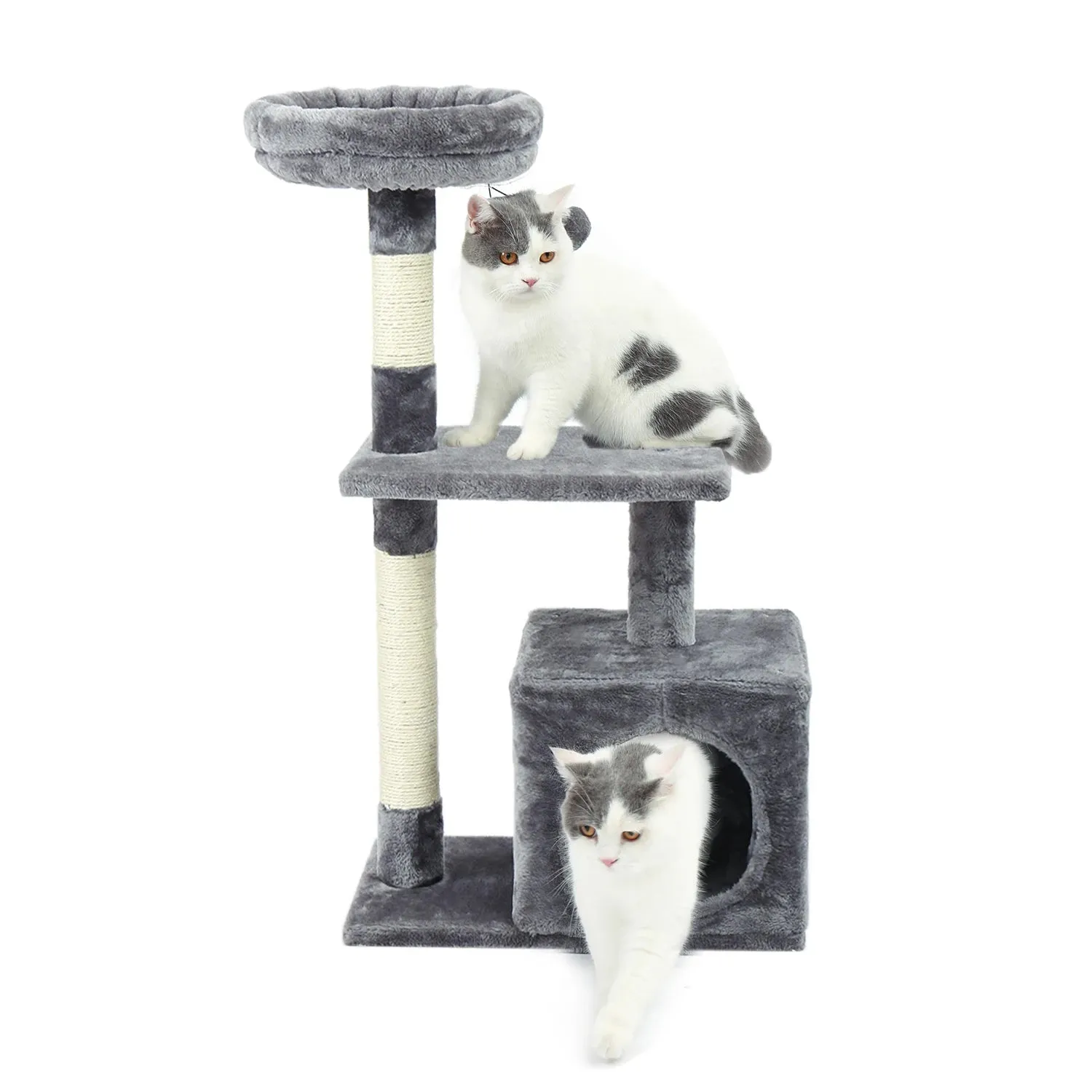 Cat Tree Small Cat Tower Cat Condo for Indoor Cats with Sisal Covered Scratching Post, Deep Hammock for Kittens and Small Cats