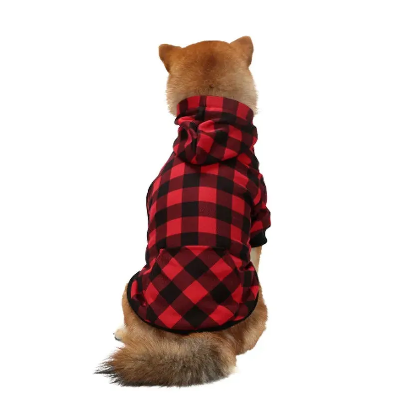 Christmas Plaid Hoodie for Dogs – Warm Hooded Pet Clothing