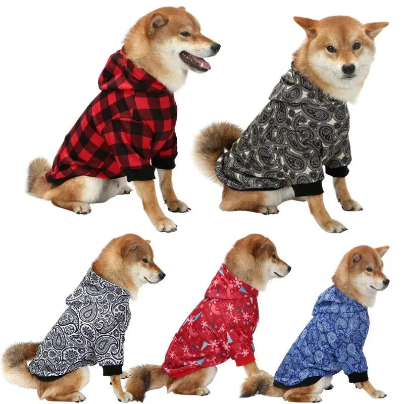 Christmas Plaid Hoodie for Dogs – Warm Hooded Pet Clothing