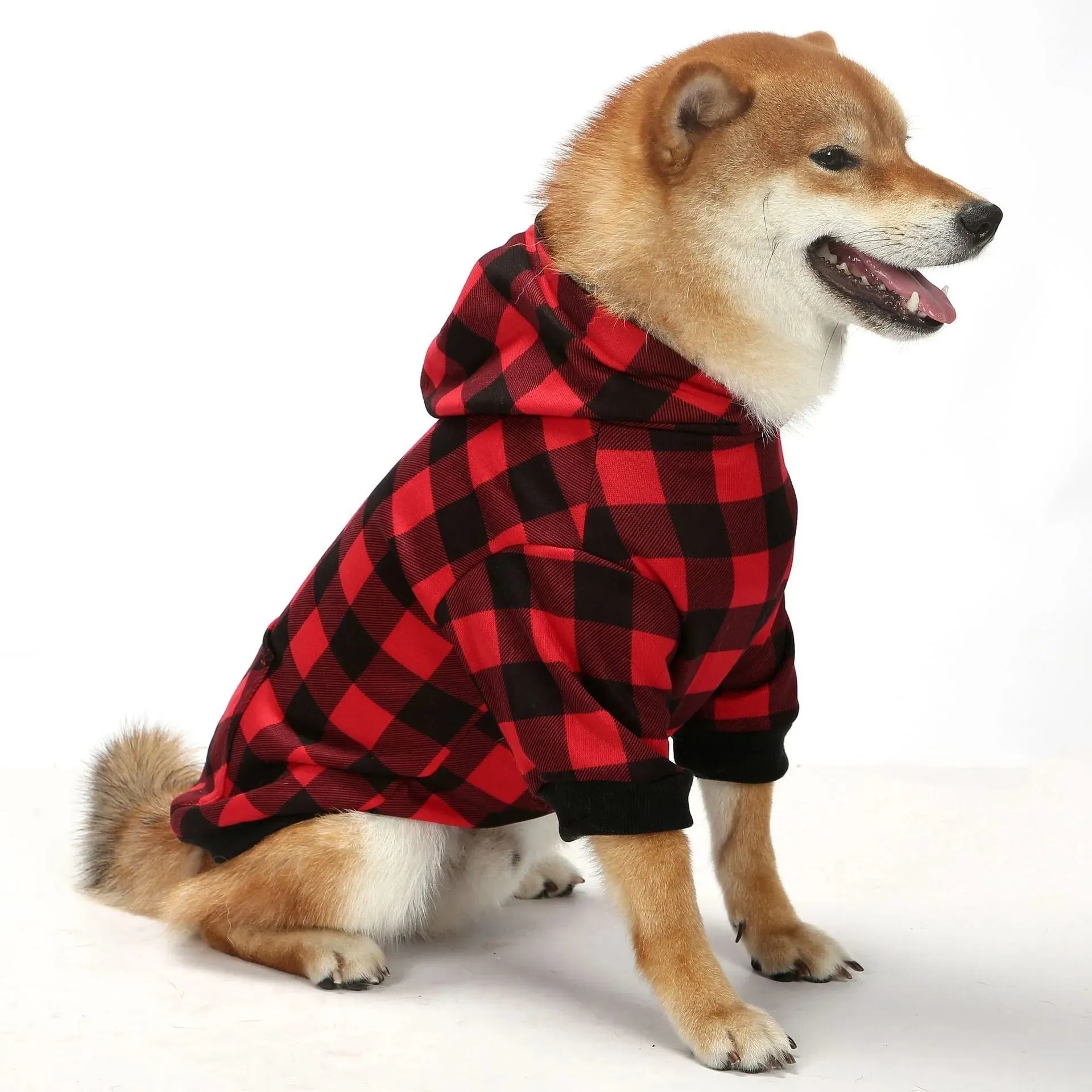 Christmas Plaid Hoodie for Dogs – Warm Hooded Pet Clothing