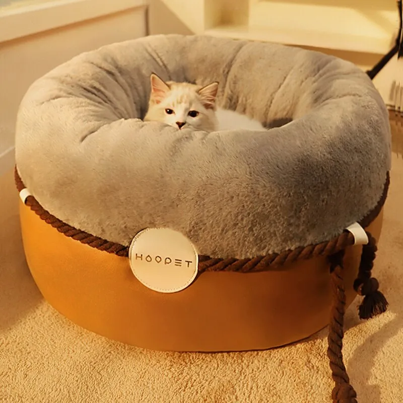 Cozy Cat Bed: Warm Pet Basket for Deep Sleep Comfort | Kitten Lounger Cushion for Cats & Puppies | Soft Dog Cave for Winter