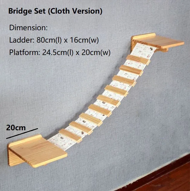 Customized wall mounted cat tree Cat Furniture On Walls Solid wood Cat Bridge wall-mounted Cat furniture