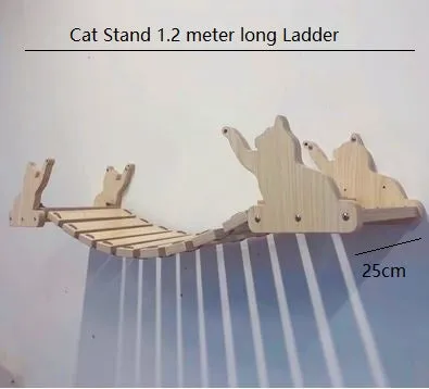 Customized wall mounted cat tree Cat Furniture On Walls Solid wood Cat Bridge wall-mounted Cat furniture