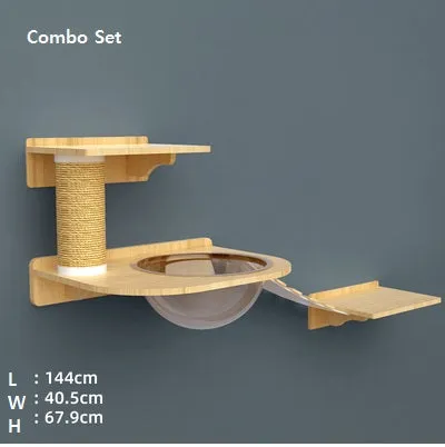 Customized wall mounted cat tree Cat Furniture On Walls Solid wood Cat Bridge wall-mounted Cat furniture