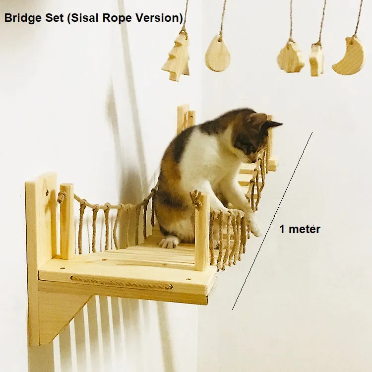 Customized wall mounted cat tree Cat Furniture On Walls Solid wood Cat Bridge wall-mounted Cat furniture
