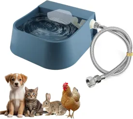 Dog Automatic Water Bowl for 3/4 GHT Male Faucet, 2L Outdoor Auto Fill Water Dispenser with 5ft Water Hose
