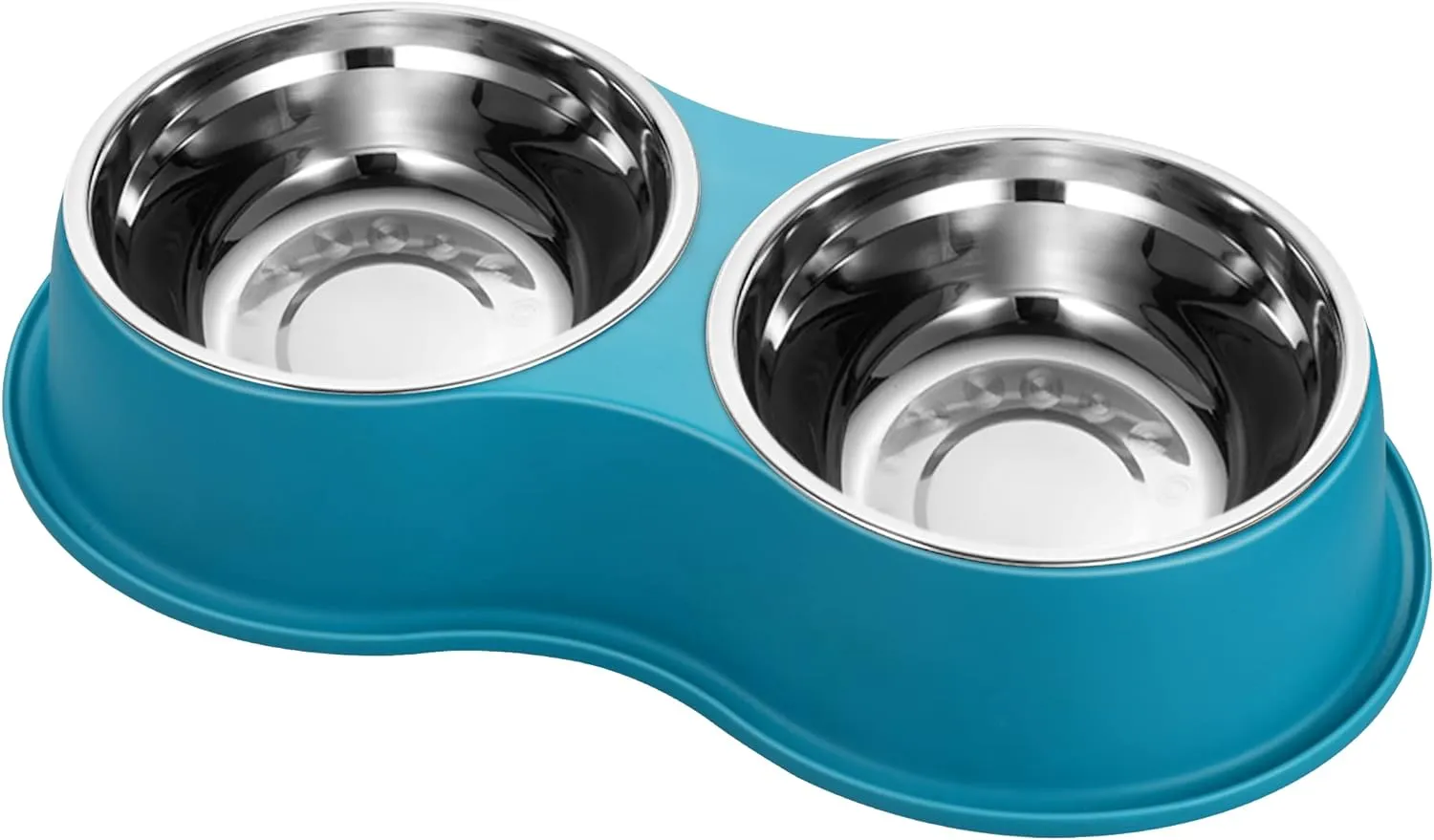 Dog Bowls Double Dog Water and Food Bowls Stainless Steel Bowls with Non-Slip Resin Station, Pet Feeder Bowls for Puppy Medium Dogs Cats