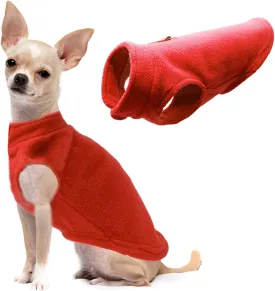Dog Fleece Vest Soft Winter Jacket Sweater with D-Ring Leash Cold Weather Coat Hoodie for Small Medium Large Dogs Red X-Large