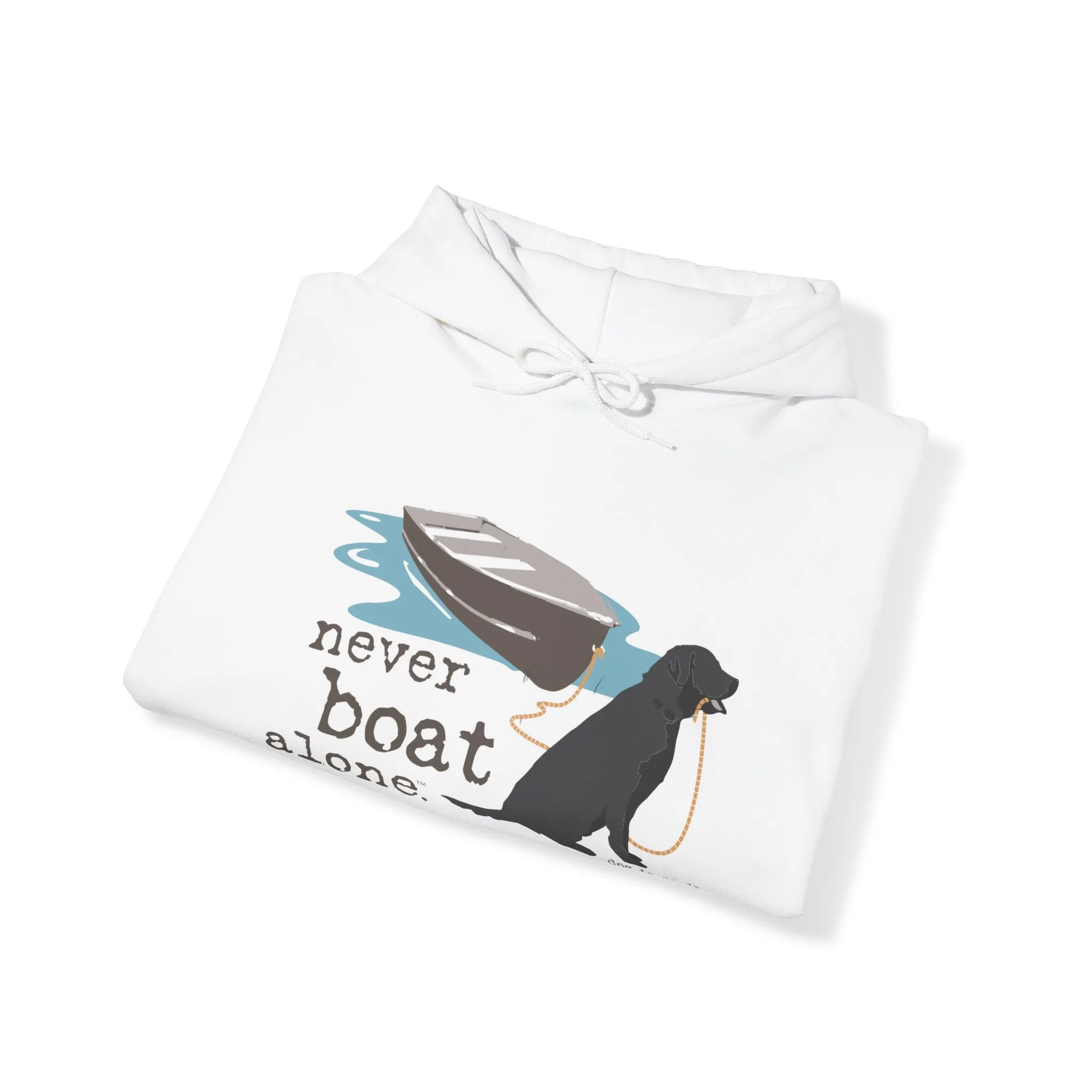 Dog is Good Never Boat Alone Adult Fleece Hoodie, Perfect for the Serious Dog Lover