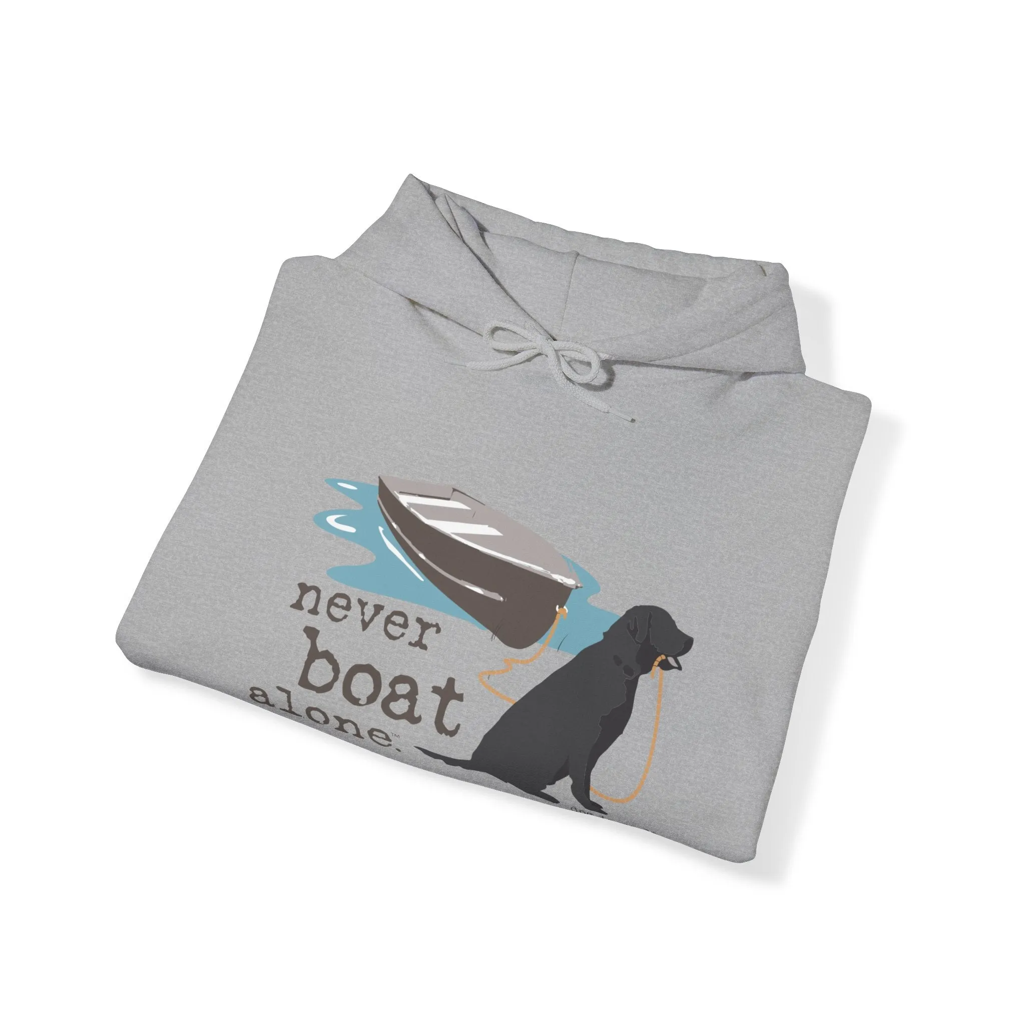 Dog is Good Never Boat Alone Adult Fleece Hoodie, Perfect for the Serious Dog Lover