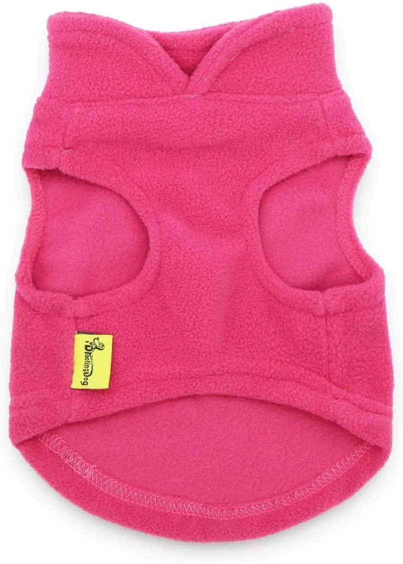 DroolingDog Puppy Dog Cat Lightweight Fleece Sweater Warm Dog Fleece Vest Shirt for Small Dogs, Medium, Rose