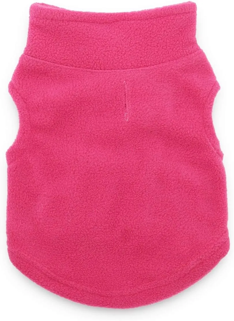 DroolingDog Puppy Dog Cat Lightweight Fleece Sweater Warm Dog Fleece Vest Shirt for Small Dogs, Medium, Rose