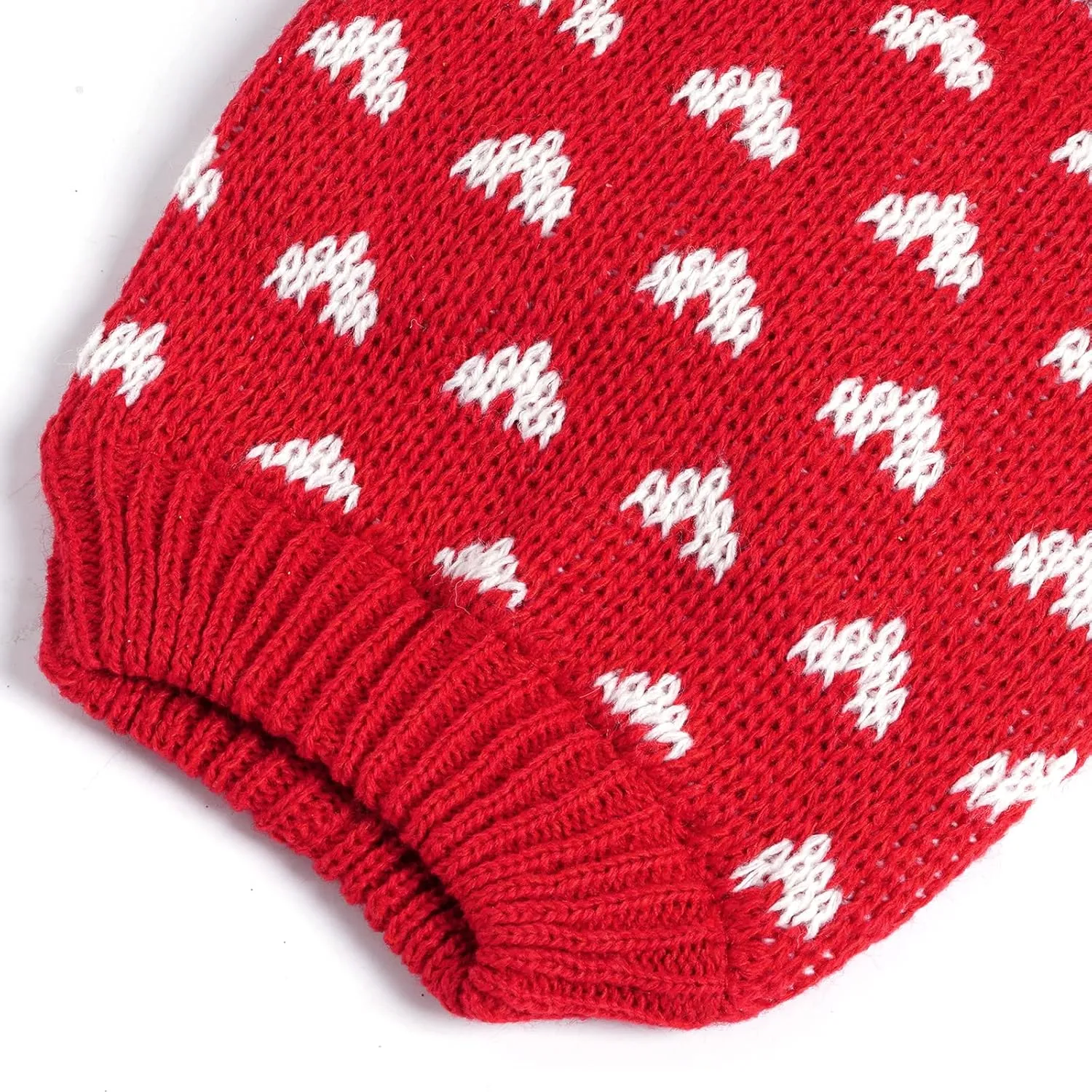 Dxhycc Dog Knitted Sweater Dog Heart Sweater Puppy Sweater Warm Soft Pet Holiday Clothes for Small Cats and Dogs (Red, S)