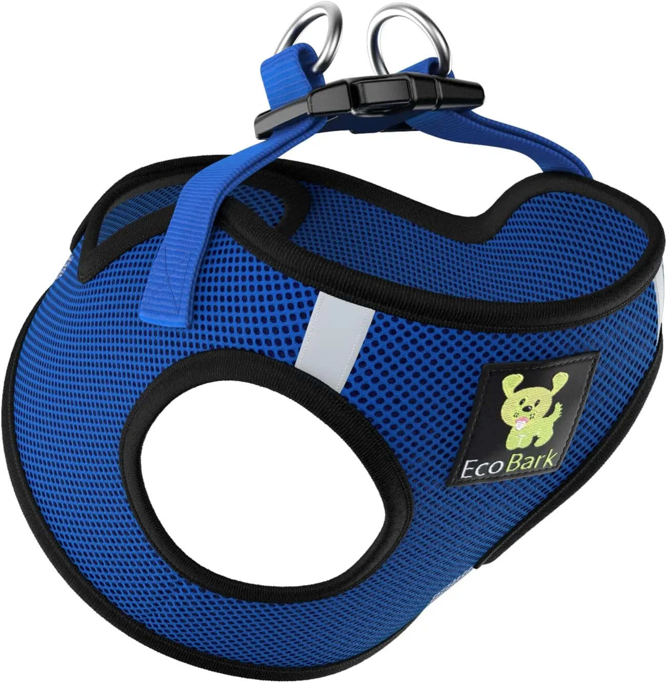 EcoBark Step in Dog Harness Reflective Soft Ultra Padded Mesh Dog Harnesses for XXS, XS, Small, and Medium Dogs Eco-Friendly Comfort Secure Halter No Pull Adjustable Pet Vest (XXXS, Royal Blue)