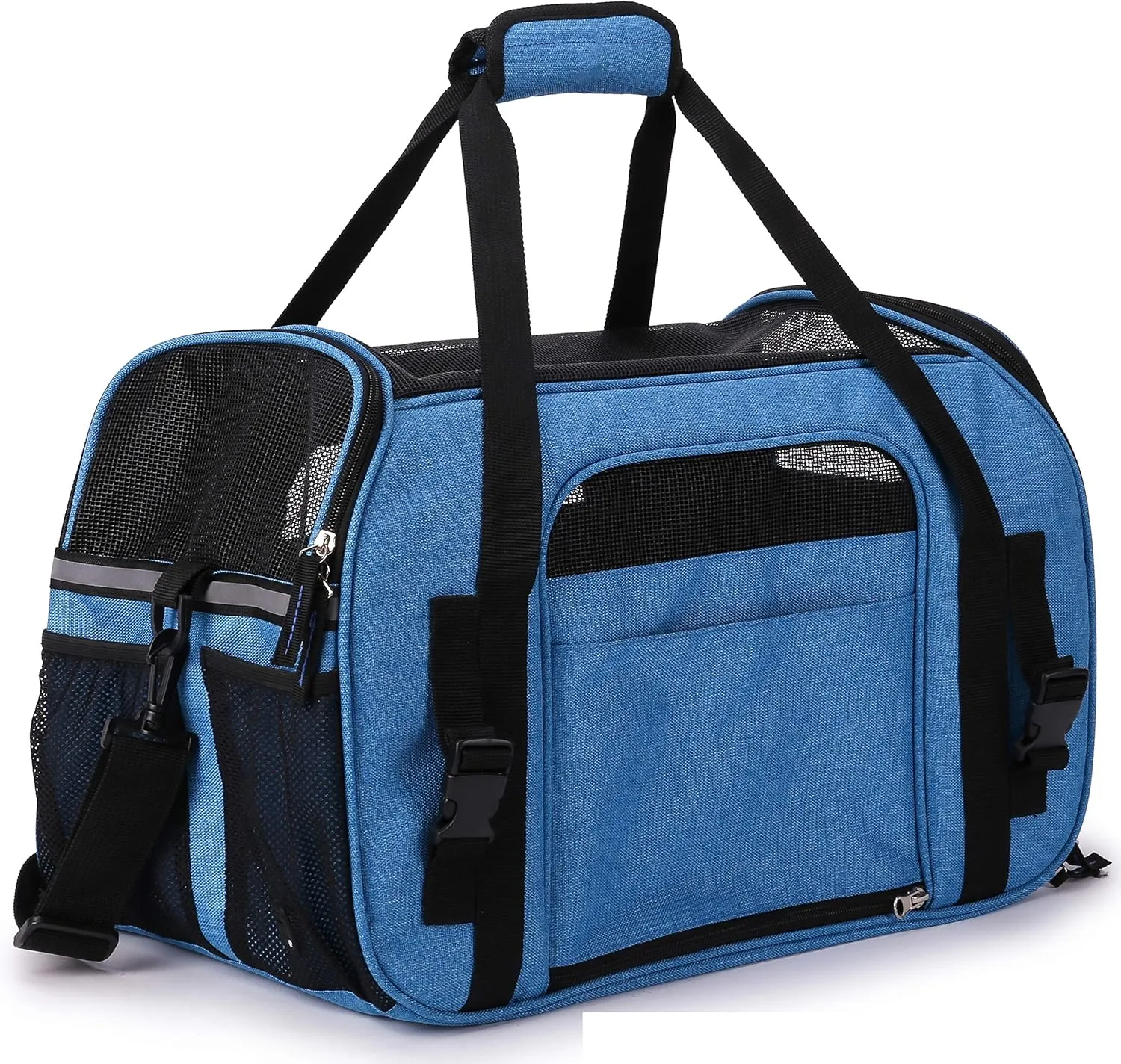 EliteField Soft Sided Pet Carrier (3 Year Warranty, Airline Approved), Multiple Sizes and Colors Available (17" L x 9" W x 12" H, Sapphire Blue)