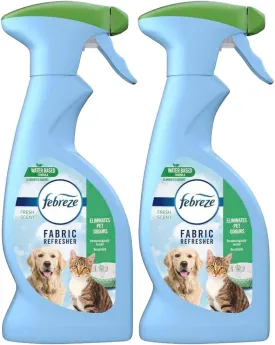 Febreze Fabric Refresher Pet Odor Eliminator, Pet-Safe Air Freshener and Deodorizing Spray, Fresh Scent, 12.6 oz (Pack of 2)
