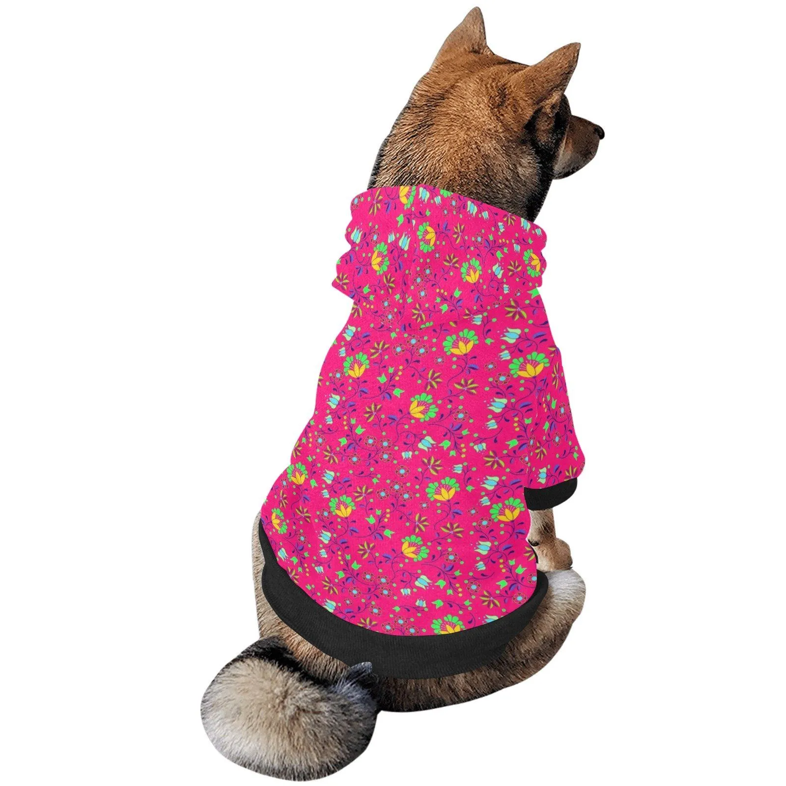 Fleur Indigine Rouge Pet Dog Hoodie